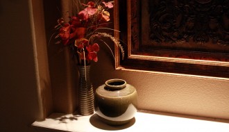 spotlight and vase