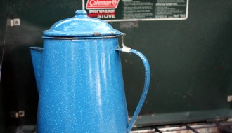 blue coffee pot
